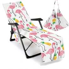 1pc Foldable Beach Chair Cover That Can Be Folded Into A Tote Bag, With Side Pockets For Glasses And Phone, Convenient For Beach, Pool, Hotels Beach Essentials - Multicolor - View 8