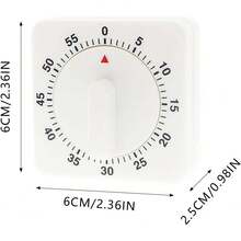 2pcs 60-Minute Mechanical Kitchen Timer, Loud Bell Cooking Timer Clock Without Battery, Kitchen Learning Management Timer (White+Black)