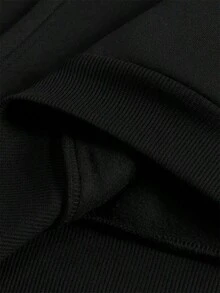 LUA MINIMALIST FC Sweatshirt Kangaroo Blouse Jacket - 黑色 - 查看 4