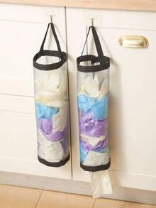 1pc Wall-Mounted Trash Bag Holder With Pull-Out Design, For Home Kitchen Storage, Shopping Bag Organizer, Room Home Decor (Reusable, Space Saving) - Multicolor - View 7