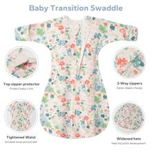 2pcs 3-12 Months Baby Sleeping Bag Transitional Swaddle Infant 1.0 Tog Wearable Blanket With Dual-Way Zipper - Floral - View 4