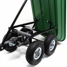Dump Cart Capacity 50l Max. Load 200kg Garden Trolley Tipper Trailer Wheelbarrow - Green - View 4