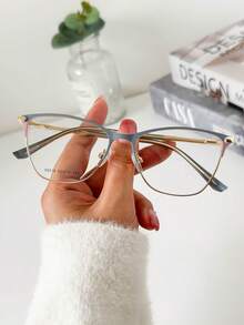 MELINDA MODA Women's Metal Fashion Eyeglasses Frame - 藏蓝色 - 查看 1