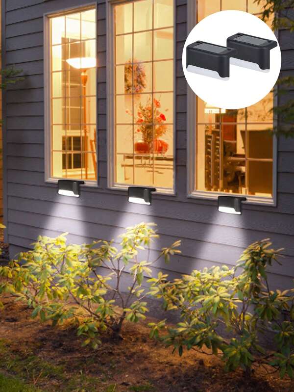 4/8/12/16pcs Solar Powered Pathway Lights, Outdoor Waterproof Stair Lights, Garden, Fence, Patio Decorative Landscape Lighting