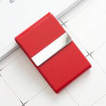 Personalized Stainless Steel Leather & Alloy Business Card Holder, Luxury Aluminum Metal Name Card Case