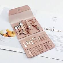1 Set Portable Nail Clipper Set With Portable Travel Case, Suitable For Home And Travel Use, Including Scissors And Files With Straight Edges, Ear Spoons, Scissors - Professional Travel Beauty And Care Tools