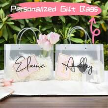 Personalized Gift Bags, Custom Bridesmaid Gift Bags, Bachelorette Party Bag,Welcome Gift Bags,Bridal Party Gift Bags, Wedding Clear Gift Bag,Bridesmaid Gift Bags,Custom Gift Bags,Wedding Gift Bags