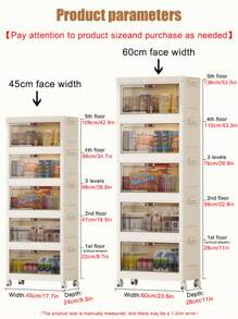 1pc (45cm/17.71in-60cm/23.6in) Wide Collapsible Storage Cabinet, Flip-Top With Magnetic Door And Wheels, Large Capacity Storage Organizer For Clothes, Blankets Etc. - Ideal For Home, Bathroom, Office Or Holiday Gift, Bathroom Storage Cabinet | Rustic Decor Cabinet | Durable Storage Organizer, Closet Storage And Under Bed Storage