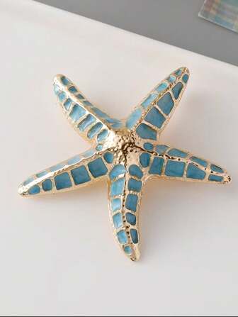 1pc Stylish Exquisite Starfish Brooch, Suitable For Women On Any Occasion, Holiday Gift