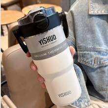 Bicchiere termico con cannuccia Iceflow da 25 once, coperchio a vite e cannuccia ribaltabile, borraccia a tenuta stagna, in acciaio inossidabile isolato, tazza da caffè e borraccia, adatta per il portabicchieri dell'auto, con base in gomma, regalo per donne e uomini, per bevande fredde, resistente al freddo per 6-12 ore o al ghiaccio per 2 giorni - Multicolore - Visualizzare 6