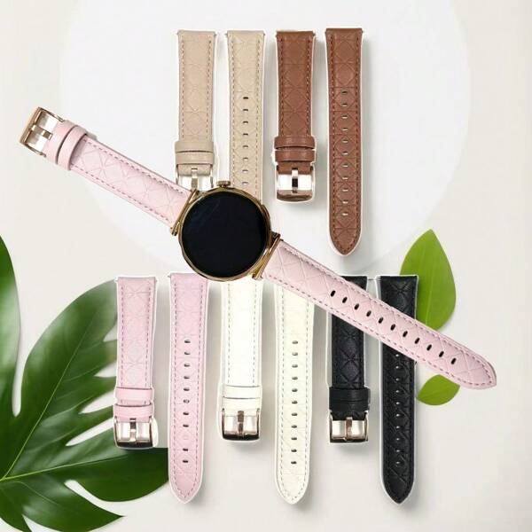 Soft & Comfortable Synthetic Leather Strap Compatible With 18mm/20mm Watches Compatible With Galaxy Watch 7/6/5/4/Active 5 Pro 3, Watch GT2/3/4/5/5 Pro, Amazfit GTS 4/3/2/4 Mini/2e, Watch, Garmin Watch, COROS Watch And Other Smart Watches, Adjustable Replacement Bracelet With Light Luxury Texture, Perfect Gift