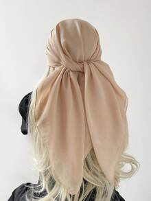 1件装女士纯色亚麻质感方形头巾，可作女士头巾、头巾、沙滩巾、日常佩戴、节日装饰围巾、发带、头巾、防晒围巾，适合搭配连衣裙和假日服饰。 - A90仿棉麻 - 查看 22