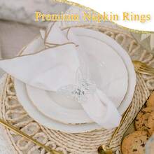 20 chiếc vòng giữ khăn ăn hình bướm 3D, chất liệu giấy mờ rỗng, bóng, thích hợp cho đám cưới, tiệc tùng, kỷ niệm, sinh nhật, bữa tối lãng mạn dưới ánh nến, trang trí bàn ăn, Giáng sinh, Lễ Tạ ơn, phong cách nhà nông thôn. - Nhiều màu - Xem 4