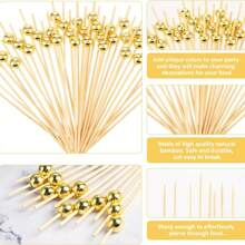 100/50/20pcs Cocktail Decoration Picks, 4.7 Inch Bamboo Cocktail Skewers, Suitable For Desserts, Cakes, Sandwiches, Cooked Meats, Fruit Sushi Decoration, For Birthday, Wedding, Graduation Cocktail Party, Outdoor Beach Pool Party, Carnival, And Daily Home Use
