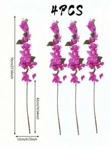 4PCS/10PCS Artificial Flower Silk Bougainville Branch With Stem Simulation Plum Blossom Branch Spring Indoor And Outdoor Garden Porch Hanging Plants Wedding Center Decoration Table Vase Centerpiece Perfect Home Decoration