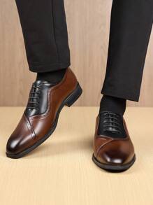 Mioeert Zapatos formales de vestir para hombres, zapatos oxford de negocios, zapatos derby, zapatos abrocha-ala estilo retro