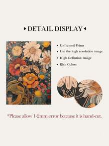 2 Pieces Maillard Canvas Art Painting Pink Flowers Art Posters Botanical Hanging Picture Wall Prints Aesthetics Wall Arts Vintage Wall Artwork Living Room Wall Decor No Frame