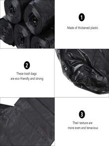 100pcs/300/500pcs Household Thickened Handbag Garbage Bags,Hands-Free Handling Thick Material Garbage Bags For Household Kitchen Bathroom Living Room And Office Waste