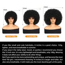 70s Afro Wig With Bangs Curly Wigs For Women Afro Kinky Curly Wig Premium Synthetic Big Afro Wig