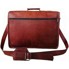 VINTAGE COUTURE 18 Inch Genuine Busin Leather Laptop Menger Bag - As Pic - View 3