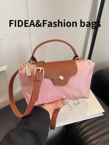 New Fashion Solid Color Minimalist PU Bucket Bag, Popular Elegant High-End Handbag, Suitable For Work, Shopping, Dating, Versatile - Pink - View 4