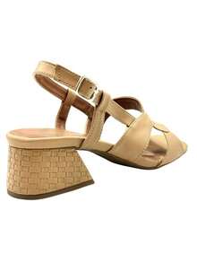 Women's Sandals With Low Block Heel, Square, Super Comfortable, New Moderna Moda Evangelécia - 米色 - 查看 7