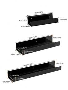 White/Black Acrylic Floating Wall Shelf Storage Rack, Wall Mounted Kindergarten Kids Bookshelf, Invisible Hanging Wall Shelf For Wall Storage, Toy Picture Wall Shelf Display Rack Bathroom Storage Rack - Multicolor - View 9