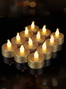 6/12/24 piezas de velas sin llama con brillo LED, a pilas, con talla grande de 200 horas de duración, apropiadas para decoración en festivales, fiestas de cumpleaños, oraciones, bodas, decoración del hogar, regalos, graduación