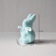 1 pieza Conejo de pascua realista de peluche corto con musgo para decoración de escritorio