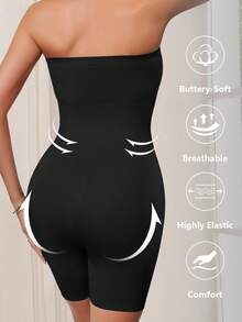Women Seamless Sleeveless Shapewear Jumpsuit, Tummy Control, Backless, Strapless Shaping Slip - Black - View 2