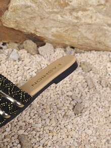 Girls' Outdoor Slippers Summer New Round Toe Decoration Design, Anti Slip And Durable, Fashionable And Generous, Children's Flat Bottomed Beach Slippers - Black - View 8