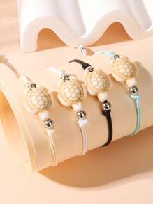 1 pieza Pulsera colgante de tortuga marina, adecuada para el atuendo de verano, vacaciones en la playa y viajes