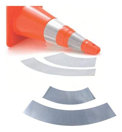 Kit 20 Pares Faixa Refletiva Auto Adesiva Luminosa Para Cone