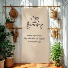 1 pezzo Striscione appeso per Buon Compleanno, Decorazione da parete per festa di compleanno, Accessorio per l'atmosfera della festa, 17" X 35"