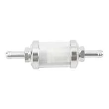 PowerMotor Accesorios de motocicleta de gasolina: Filtro de combustible de vidrio para pitbike minimoto de 125cc, 140cc, 150cc, 160cc, filtro de aceite de aleación de aluminio CNC de 8 mm para scooter, cafe racer, piezas de carreras Gy6
