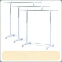 (3 Pack) Mainstays Adjustable Rolling Garment Rack Metal Chrome, White, 84-121Wx44Dx123.5-163Hcm