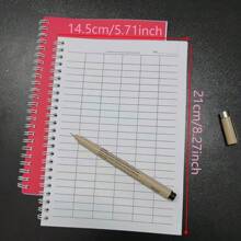 1 Spiral Notebook Universal Grid Attendance Record Book, Work Log Horizontal Version (23 Rows And 14 Columns), Vertical Version (34 Rows And 8 Columns), Data And Inventory Management Ledger, Financial Accounting, Student And Work Purpose - Text,Back To School,School Supplies