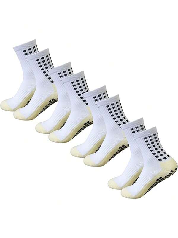 4 pares de calcetines deportivos antideslizantes y antideslizantes para hombres, aptos para fútbol y baloncesto