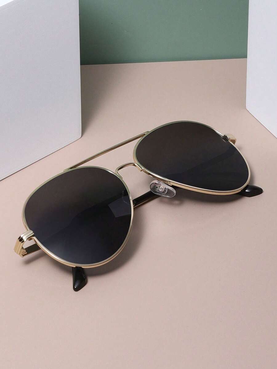 1 Pair Pilot Metal Outdoor Driving Beach Fashion Glasses, Suitable For Daily Wear For Summer Beach Vacation, Outdoor, Travel