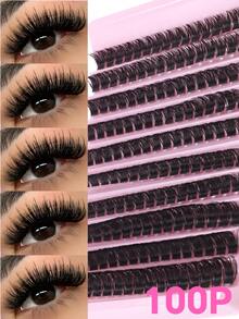 160/290/300pcs D-Curl Fluffy Single Lash Tray,Suitable For Beginners,DIY At Home For Natural Big Eye Makeup,Easy To Use,Soft And Comfortable,Suitable For Professionals,Daily Outings,Travel,Photography,Parties,Weddings ,Single False Eyelashes. - D - 查看 4