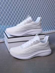 女士缓震跑鞋，多功能透气网眼，防滑增高鞋底，舒适休闲运动鞋，适合户外健身和工作