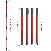 1-Pack Spin Mop Replacement Handle - Adjustable 30" To 58" 4-Section Pole Compatible With O-Cedar & EasyWring Spin Mops (Mop Head & Base Not Included) - Đỏ Xám - Xem 2