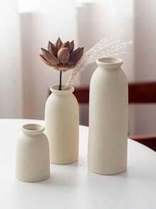 Modern Minimalist 3 Pieces Set Of Vases For Home Decor; Living Room, TV Cabinet, And Entrance Way High-End Flower Containers; Nordic-Style White Orange, And Yellow Vases For Creative Home Decor. Flower Vase, Room Decor, Home Decor, Centerpieces, Table Decor Glass Vase