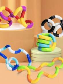 1 pezzo/3 pezzi/5 pezzi Giocattolo antistress Twist & Turn, corda flessibile anti-stress, giocattolo trasformabile. Pieghevole e plasmabile, infinite forme. Ruotabile per rilasciare emozioni e alleviare lo stress. Giunti staccabili, superficie liscia, senza bordi taglienti.