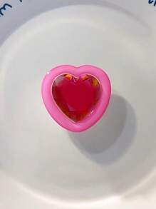 Soporte de teléfono con forma de corazón y gema, soporte plegable para teléfono de piedra preciosa, anillo retráctil de cojín de aire compatible con iPhone, teléfono Android, regalo para cumpleaños, familia y amigos, agarre de teléfono empujar/tirar, accesorios de teléfono