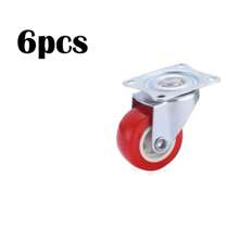 4pcs Heavy Duty Caster Wheels/Swivel Casters/Non-Braking Rotating Casters, Furniture Hardware, Red Color, Suitable For Industrial Furniture, Workbench, Hand Truck Casters (Red)
