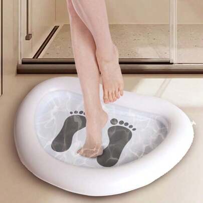 Piscina inflável de PVC de 1 peça, lavatório para pés - Piscina inflável grande com degraus, lavatório para limpeza e cuidados com os pés, itens essenciais para praia, acessórios de praia, flutuador para piscina