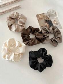 10pcs Set Retro Satin-Like Scrunchies, Soft Fabric, Elegant Simple Design, No Hair Damage, Suitable For Daily Use, Sports, Travel And Hairstyling (Option: 1/3/5/10PCS)Bathroom Decor Fall Decor Back To School Hair Accessories