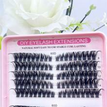 30pcs Eyelash Extension Set - 30/40/50/60/80/100D Lengthened & Volumized False Eyelashes