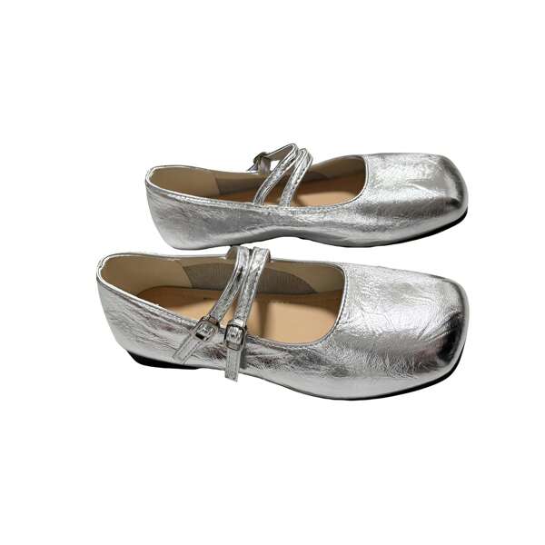Flat Leather Shoes, Women's Elegant Basic Solid Color Fashion Casual Mary Jane Shoes, Suitable For Beach, Party, Office, Home In Spring/Summer